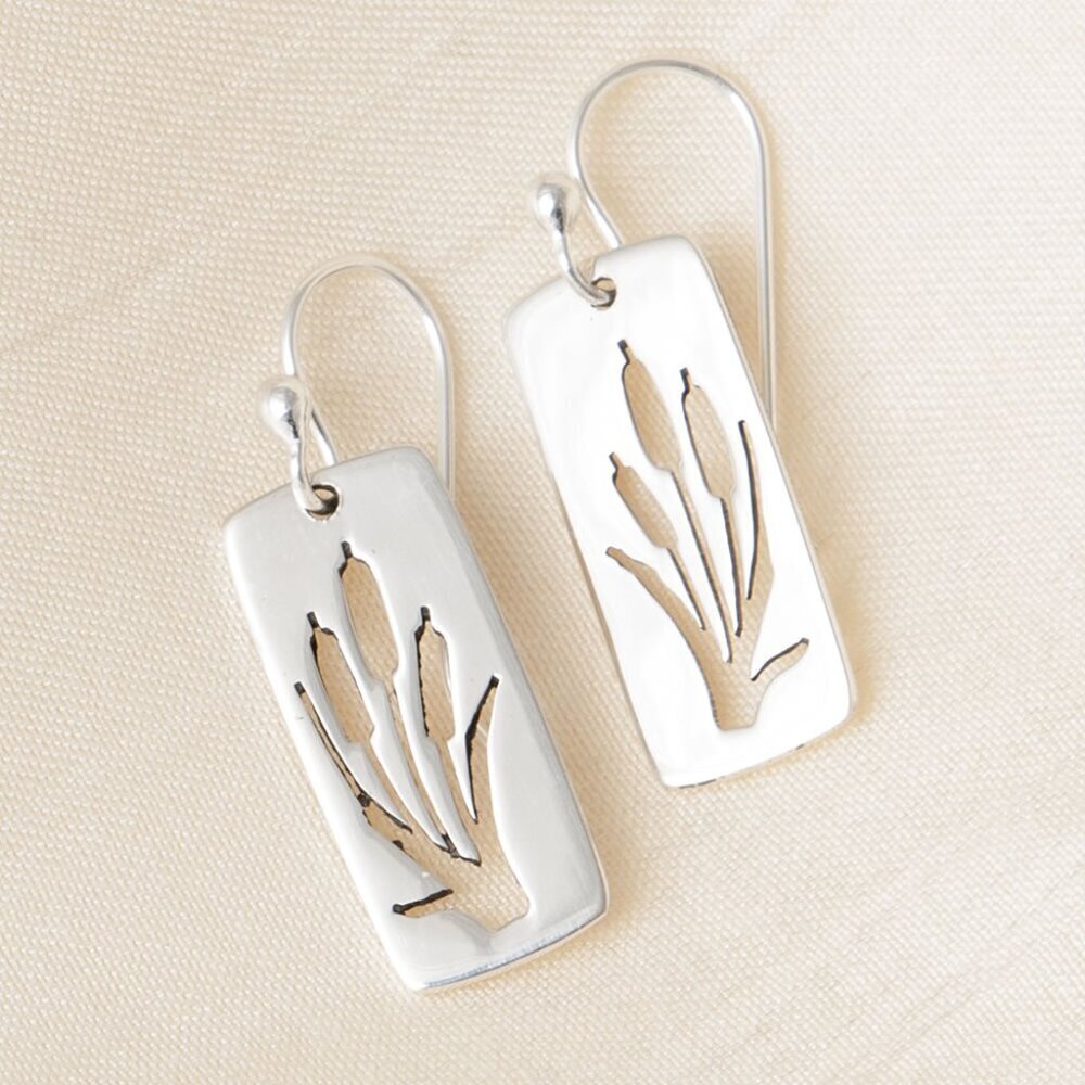 Sterling Silver Cattail Earrings